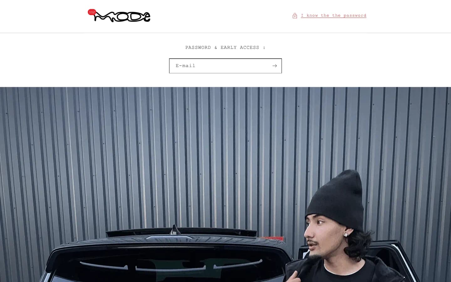 Page d'accueil du site Shopify 112mode