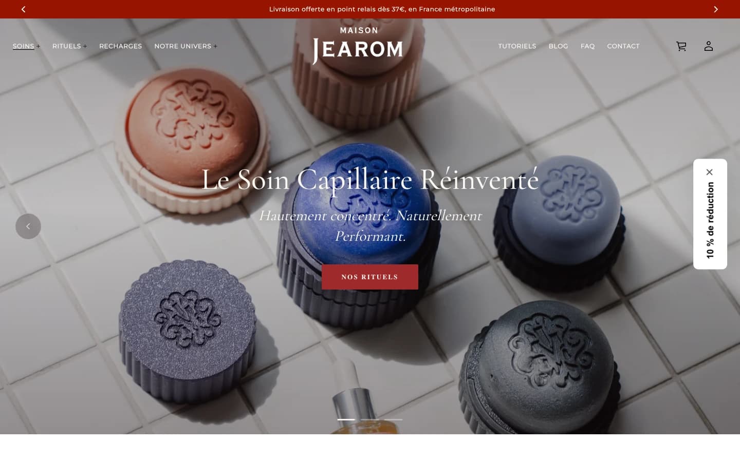 Page d'accueil du site Shopify Maison Jearom